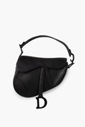 Christian Dior Black Matte Medium Saddle Bag