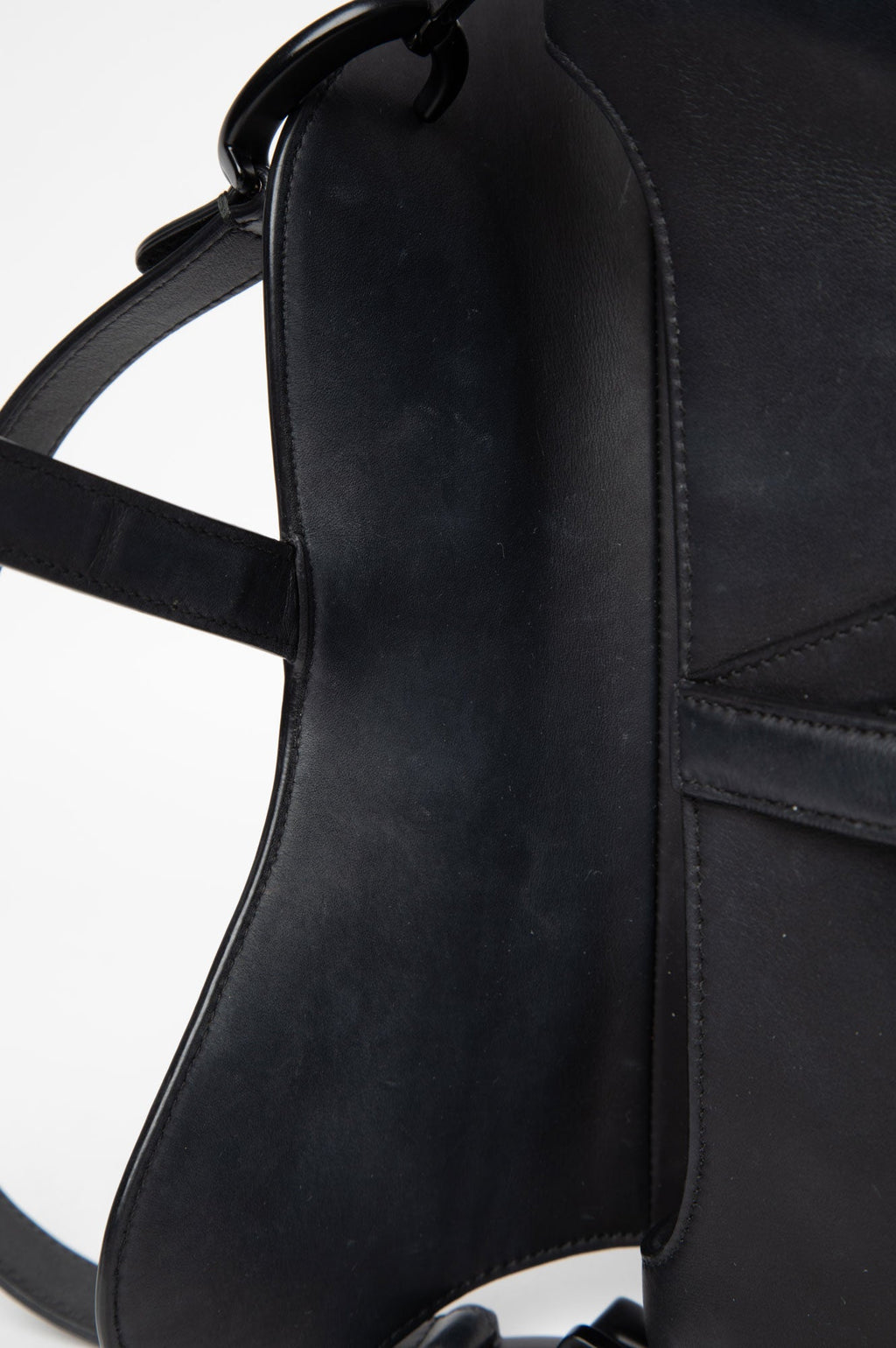 Christian Dior Black Matte Medium Saddle Bag
