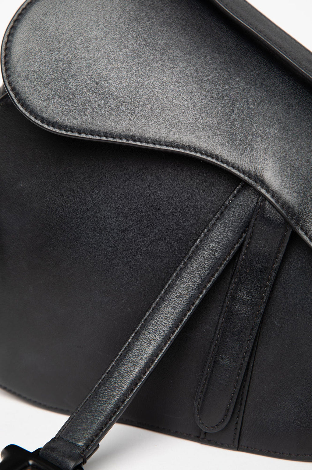 Christian Dior Black Matte Medium Saddle Bag