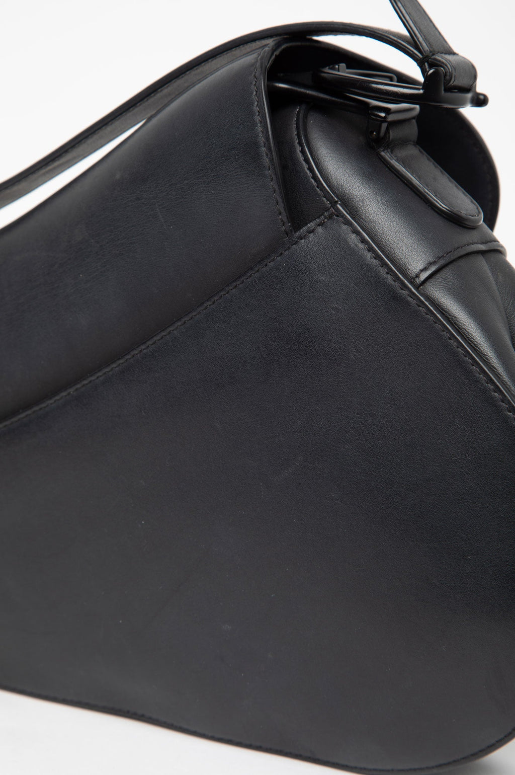 Christian Dior Black Matte Medium Saddle Bag