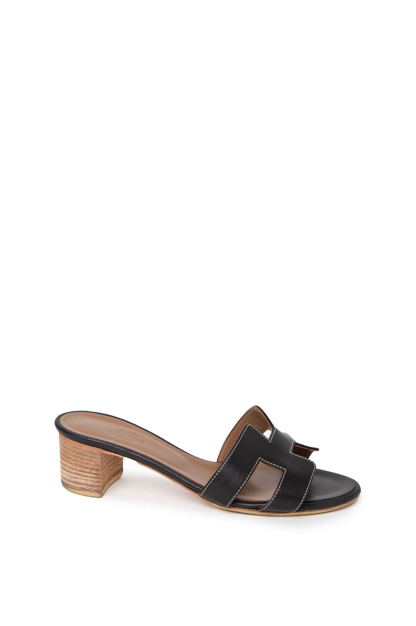 Hermes Black Oasis Sandals Size 36.5