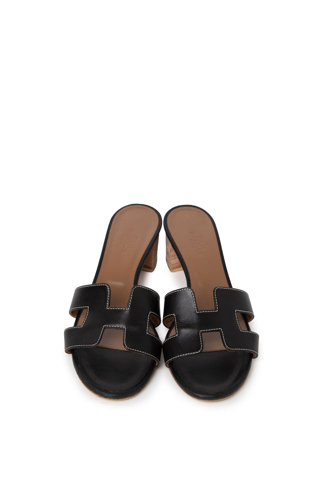 Hermes Black Oasis Sandals Size 36.5