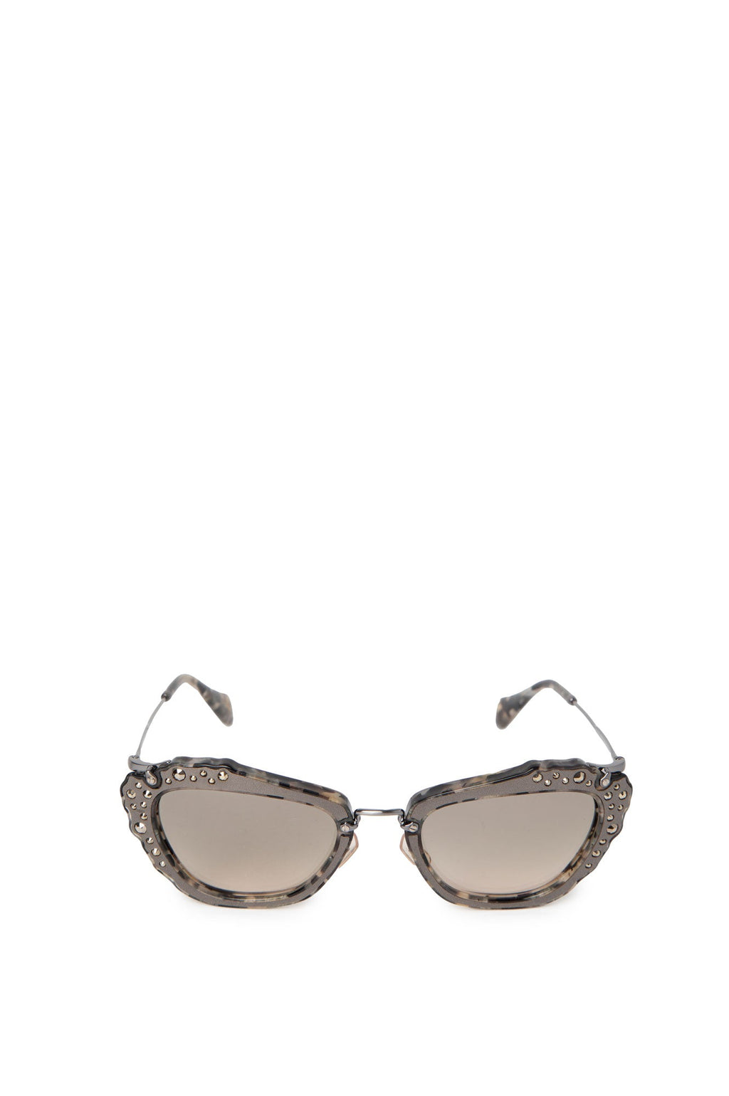 Miu Miu Grey Cat Eye Diamond Sunglasses