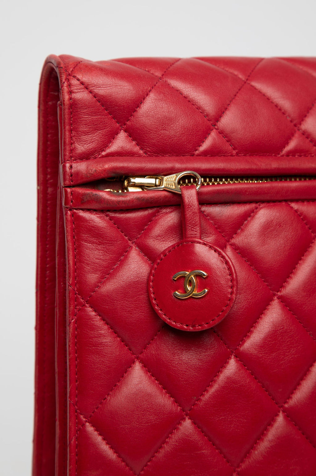Chanel Vintage Red Classic 3 Way Flap Bag