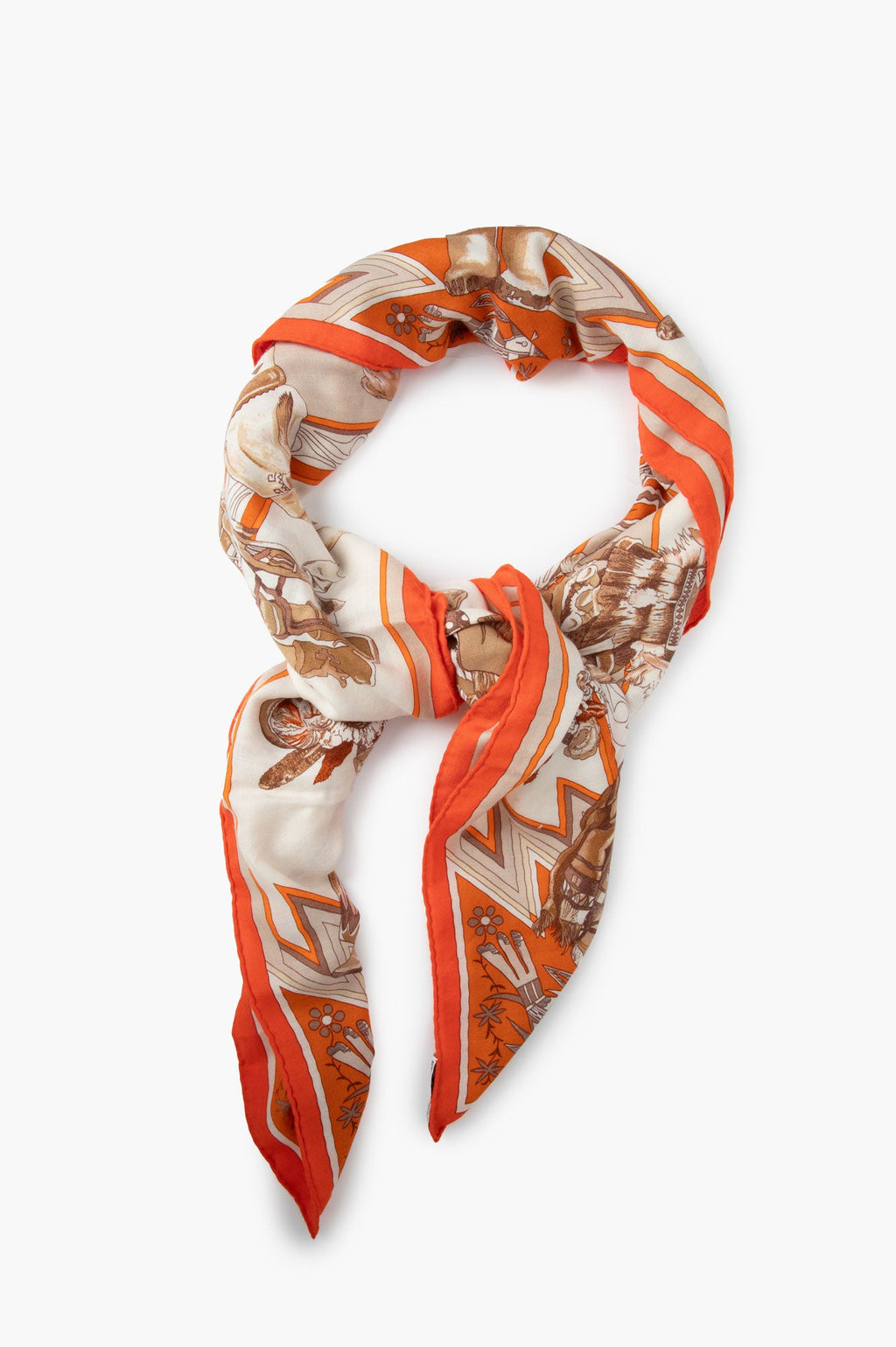 Hermes Beige kachinas Native American Cashmere Shawl Scarf 140*140