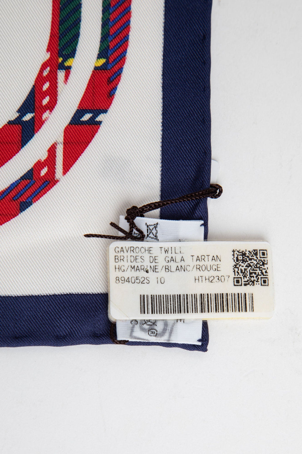 Hermes Gavroche 45 Brides De Gala Marine Tartan Silk Twill Scarf