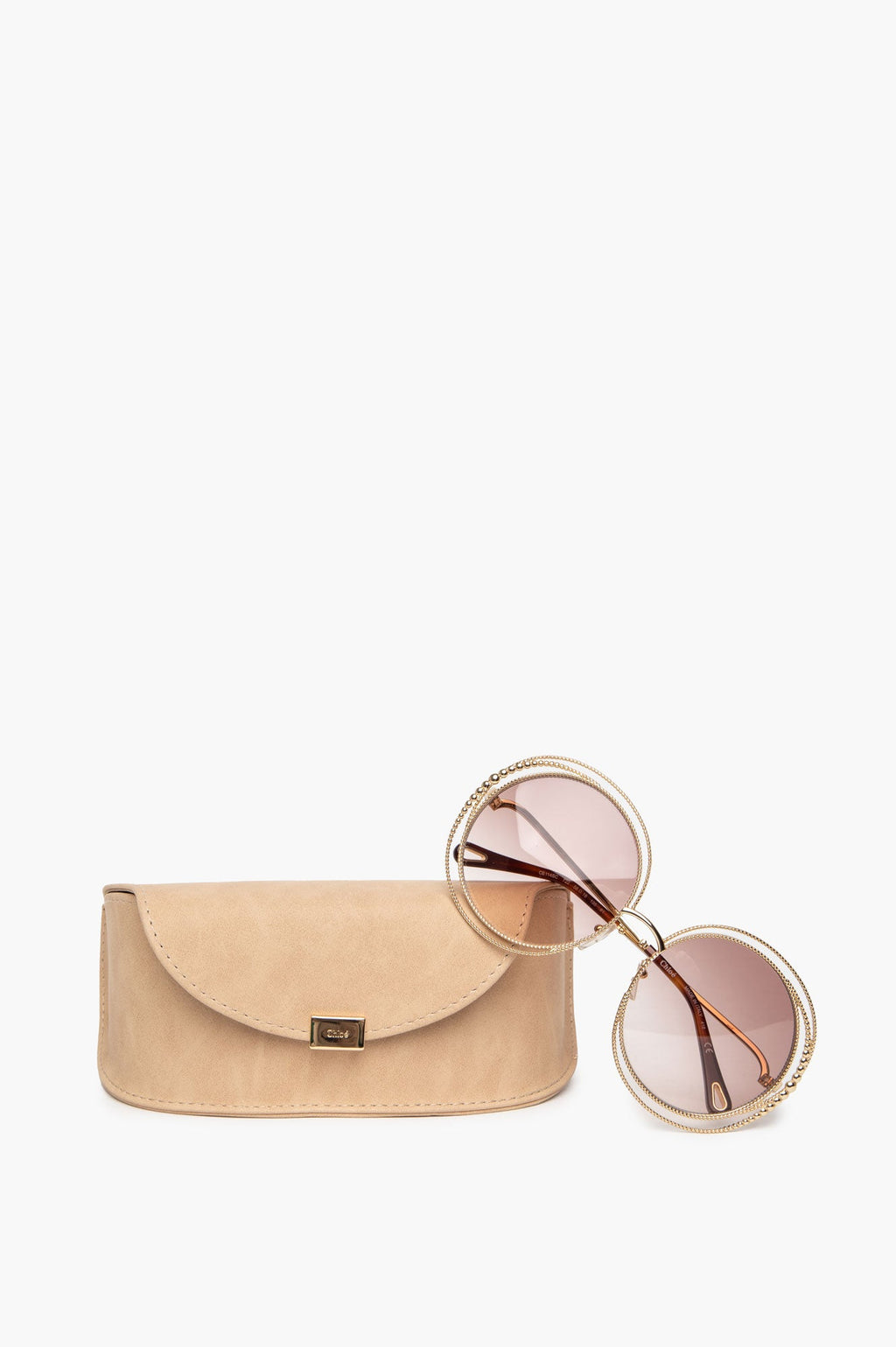 Chloe Gold Gradient Round Sunglasses