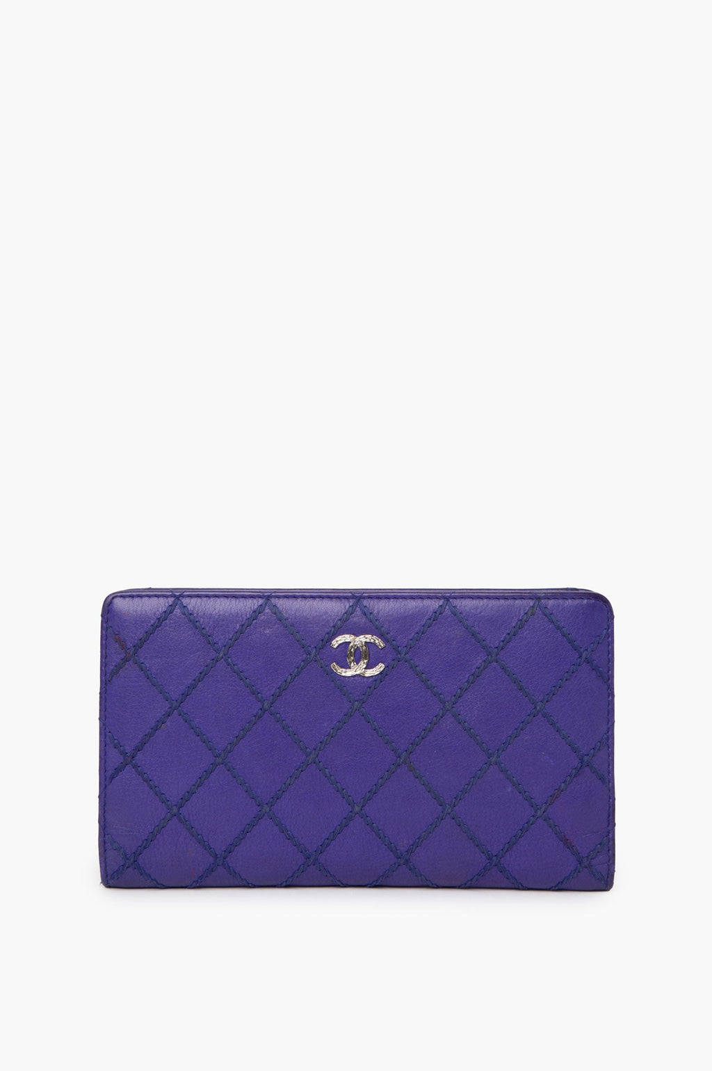 Chanel 2014 Purple Wild Stitches Long Wallet