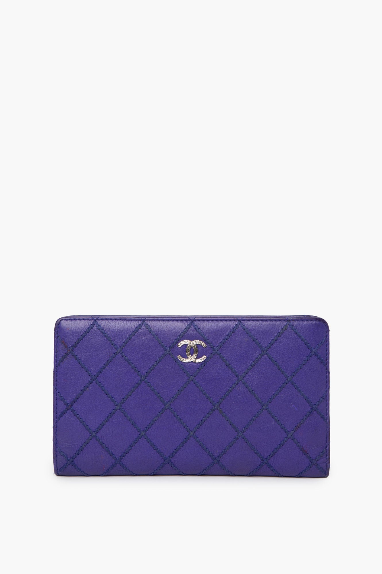 Chanel 2014 Purple Wild Stitches Long Wallet