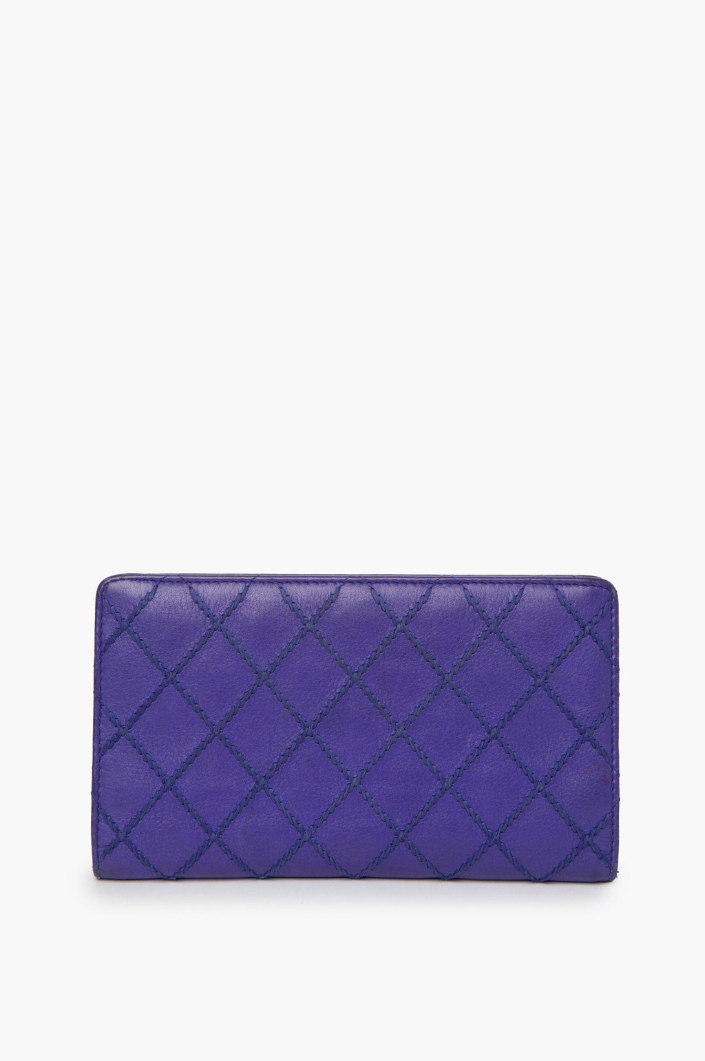 Chanel 2014 Purple Wild Stitches Long Wallet