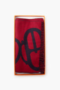 Hermes Cashmere Boucles et Camails Muffler Marine Bordeaux Scarf