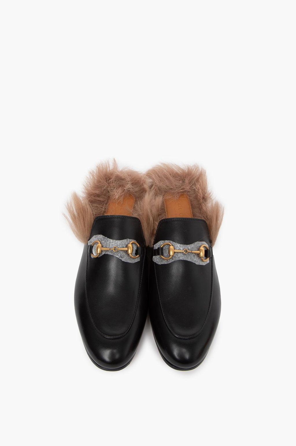 Gucci Princetown Fur Mules Black Size 37