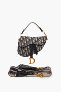 Christian Dior Saddle Oblique Mini Bag With Strap