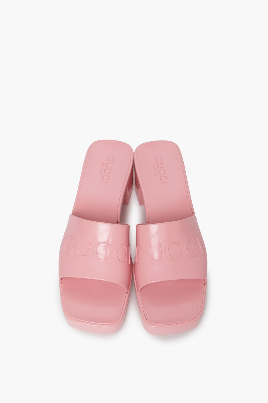 Gucci Pink Rubber Sandals Size 39