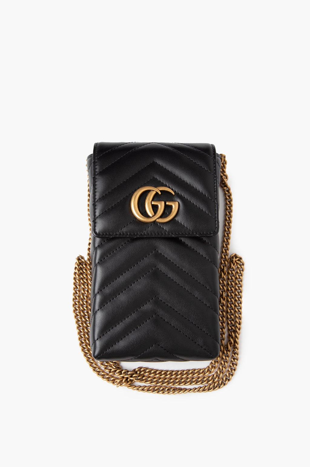 Gucci Black Leather Phone Pouch
