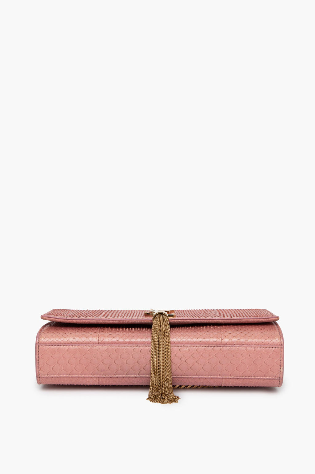 Saint Laurent Medium Rose Pink Python Kate Tassel Crossbody Bag