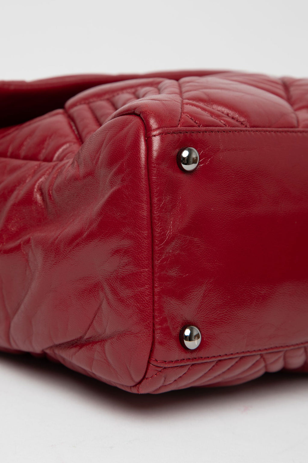 Chanel Lambskin In And Out Maxi Flap Red Shoulder Bag