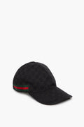 Gucci GG Canvas Black Baseball Hat With Web