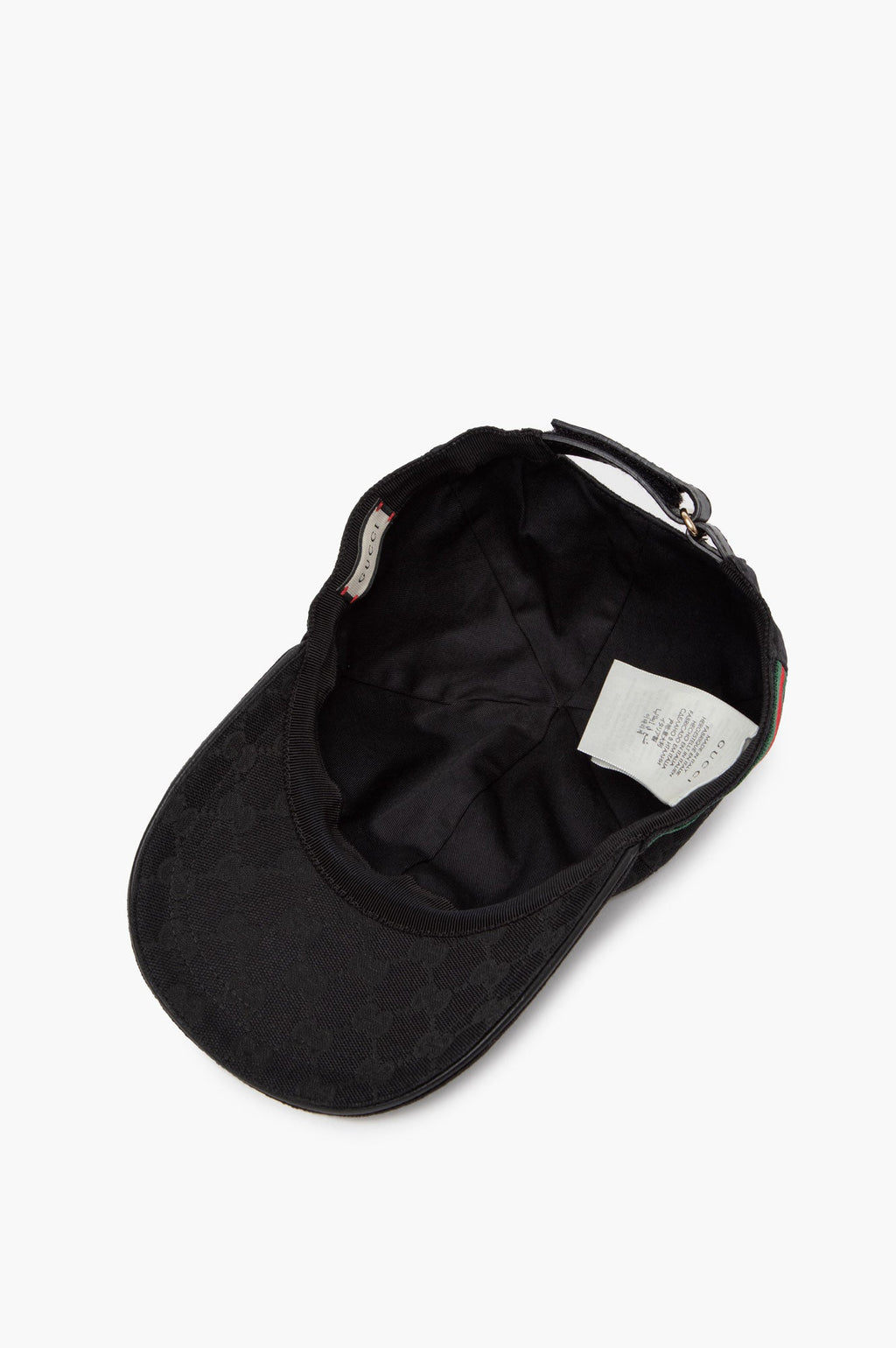 Gucci GG Canvas Black Baseball Hat With Web