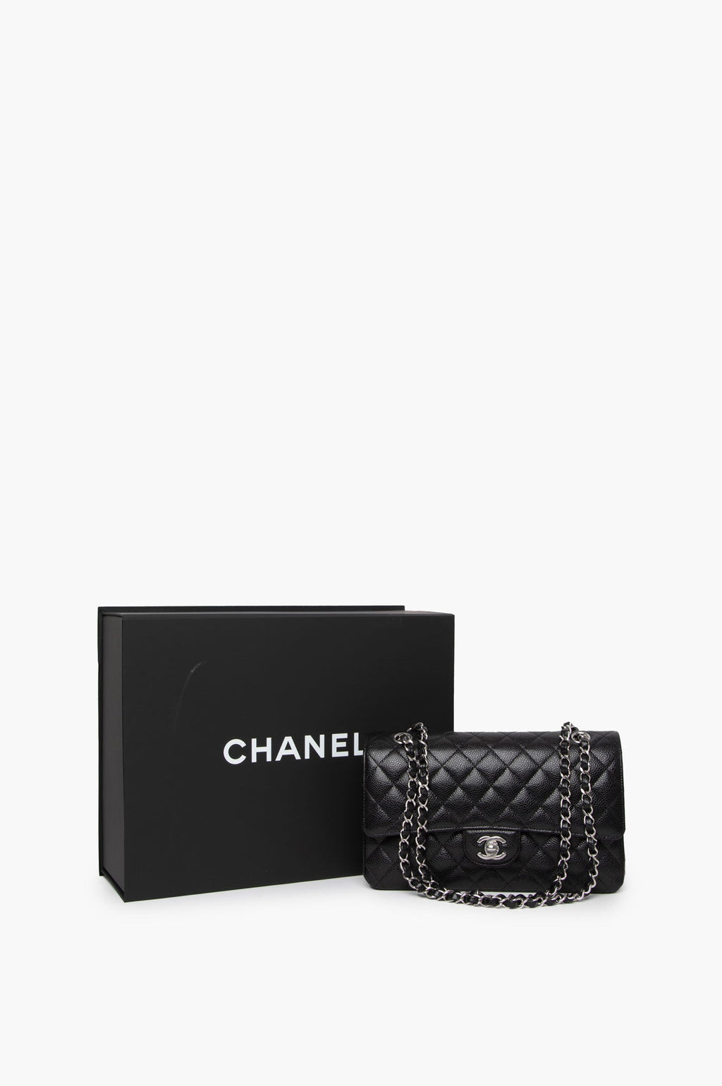 Chanel 2022 Black Caviar Classic Double Flap SHW