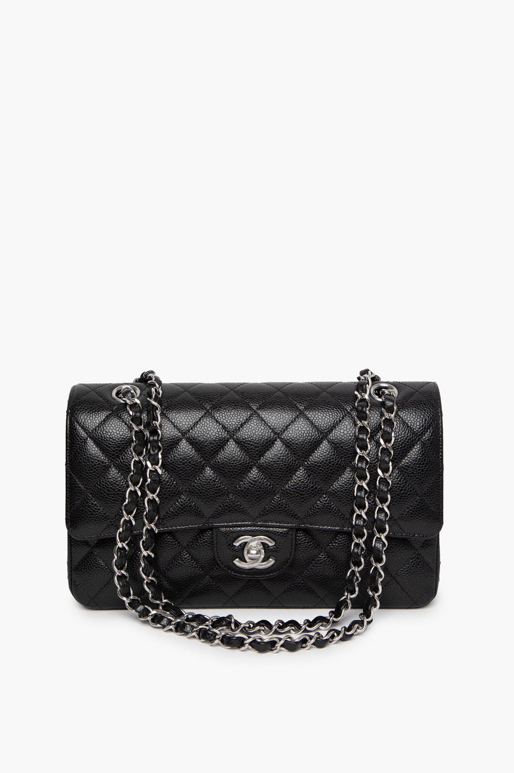 Chanel 2022 Black Caviar Classic Double Flap SHW