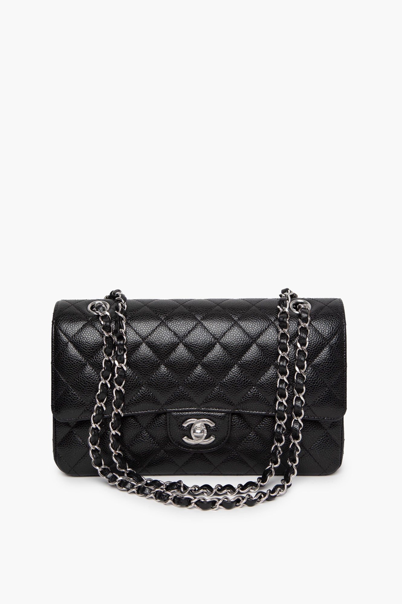 Chanel 2022 Black Caviar Classic Double Flap SHW