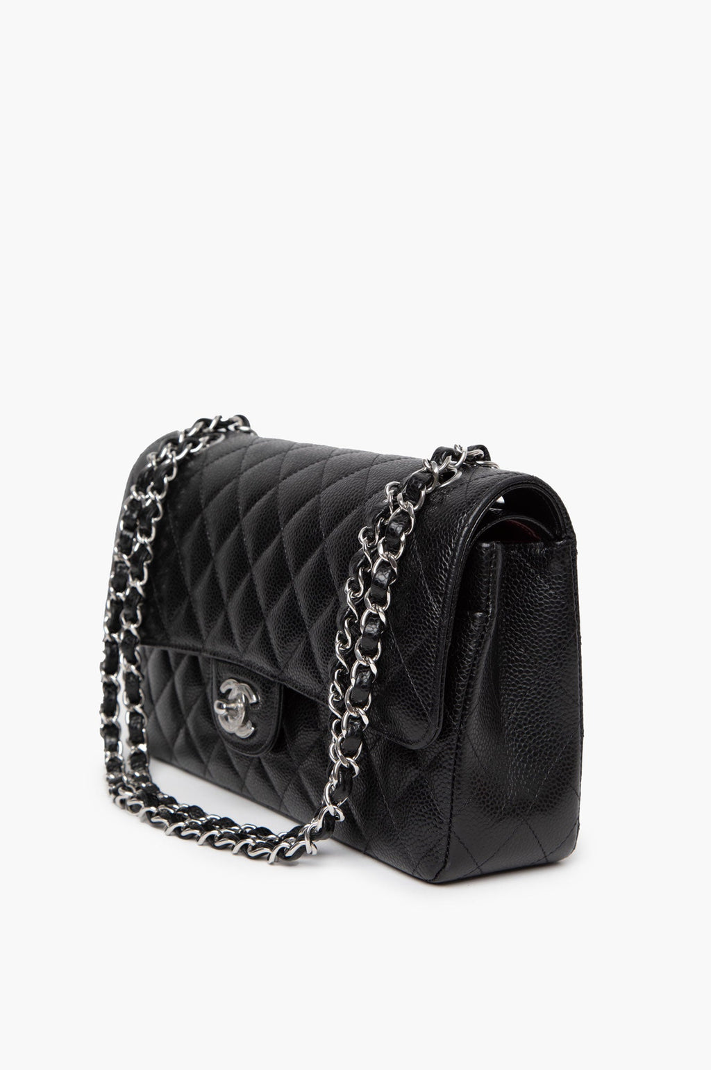 Chanel 2022 Black Caviar Classic Double Flap SHW