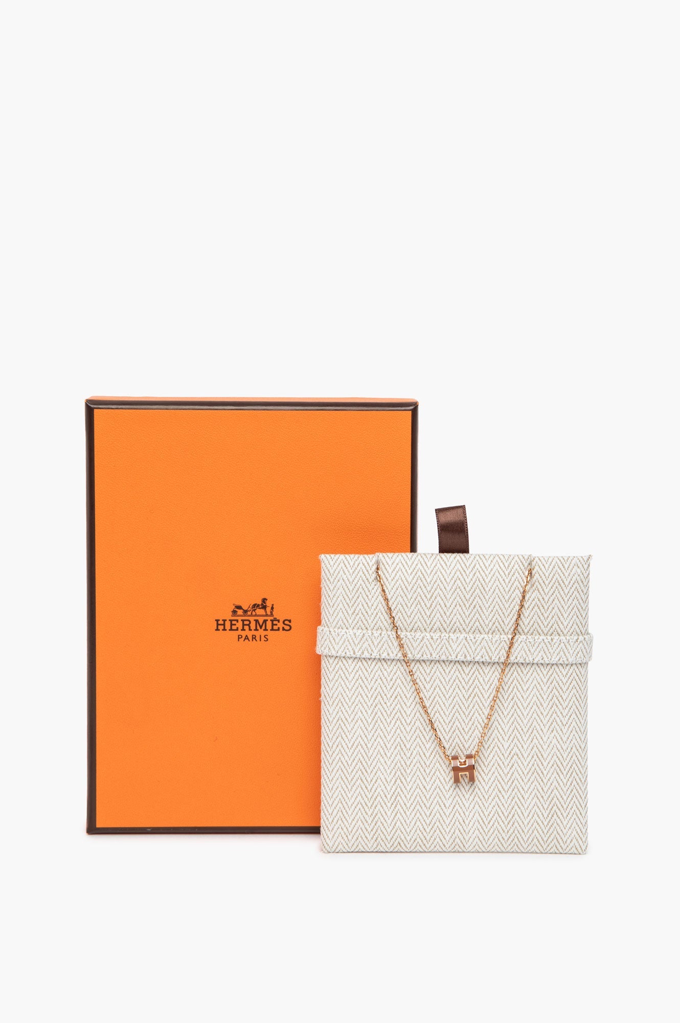 Hermès Rose Gold Mini Pop H Pendant Necklace