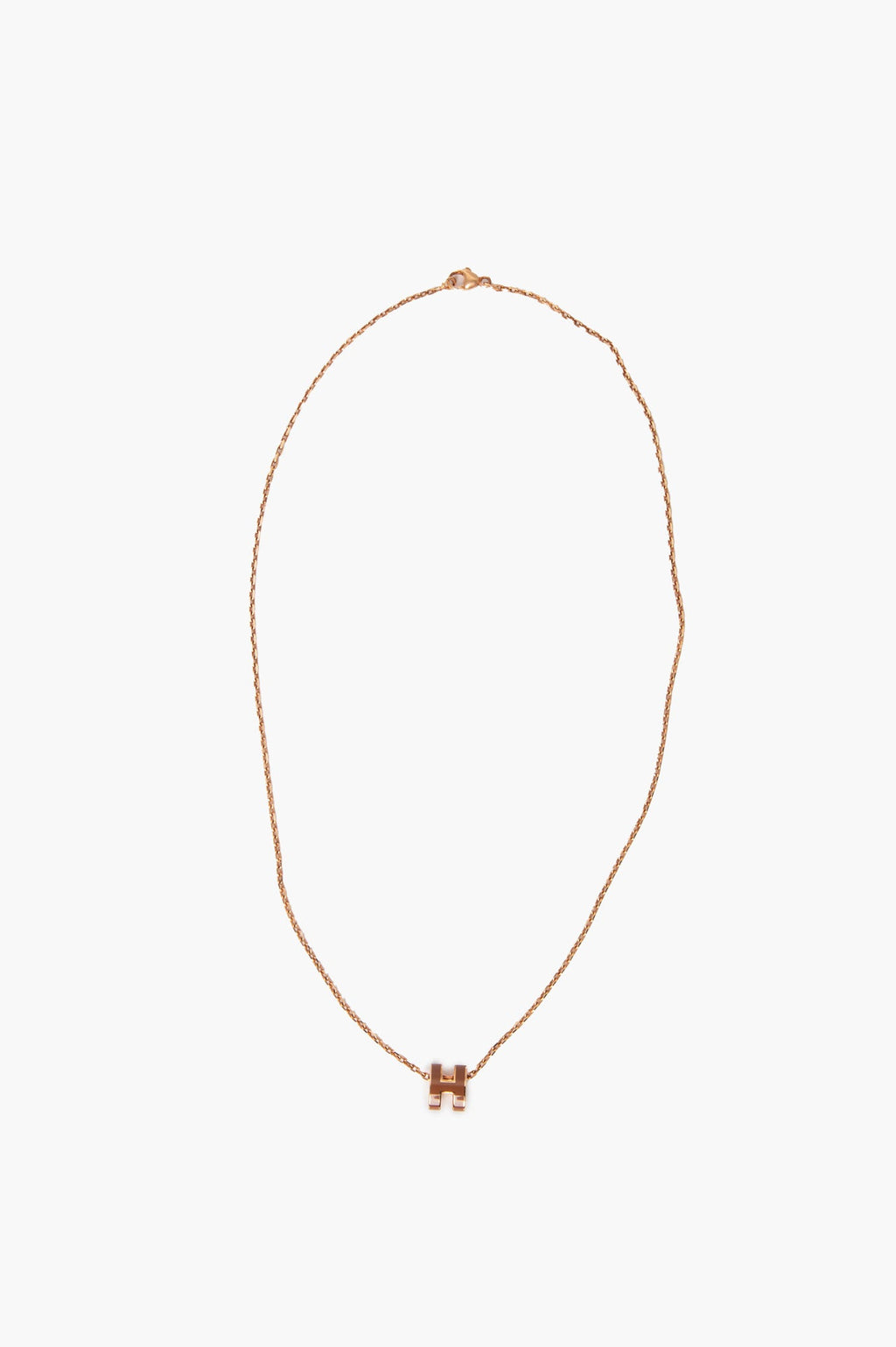 Hermès Rose Gold Mini Pop H Pendant Necklace
