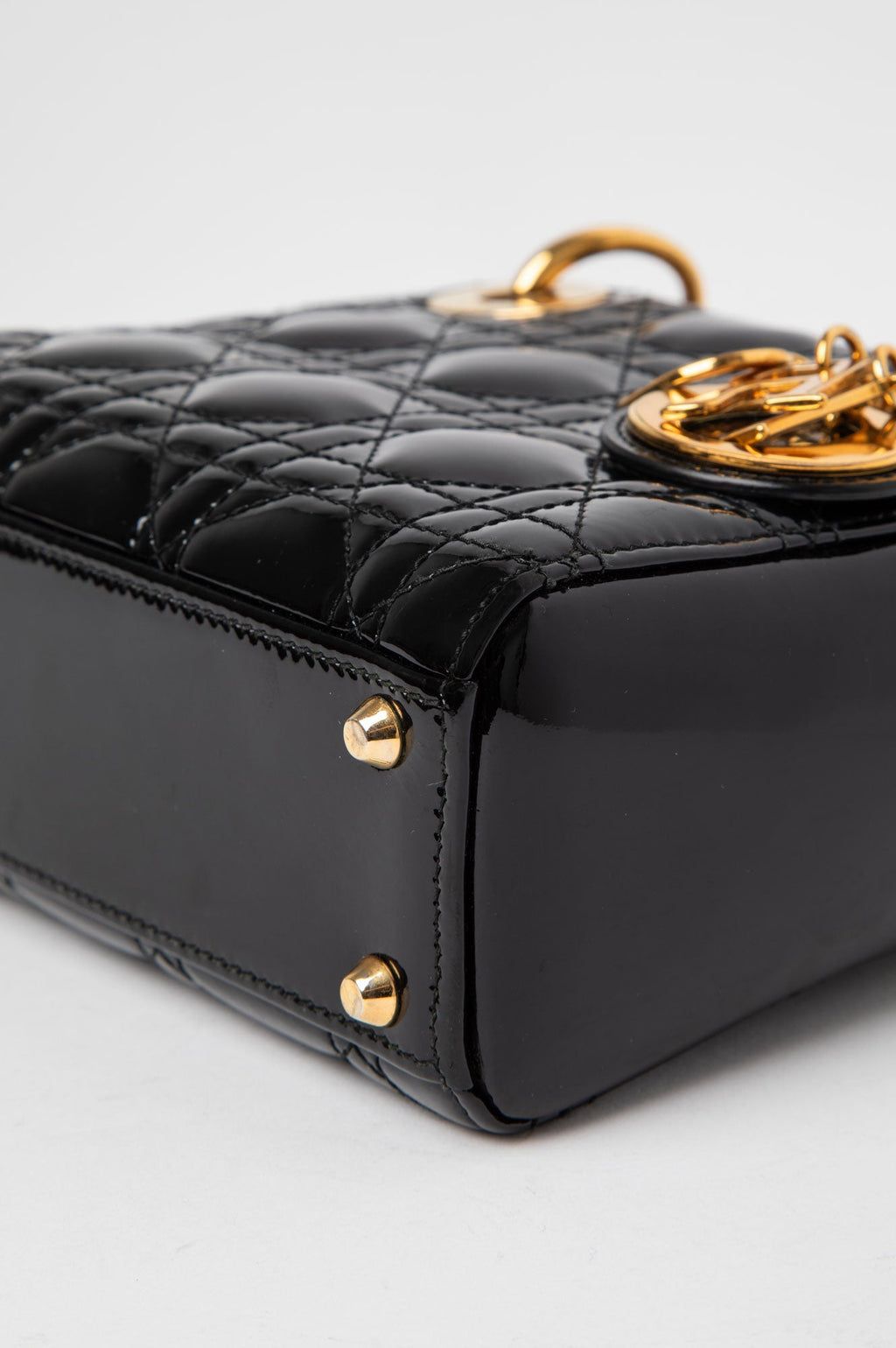 Christian Dior Black Patent Mini Lady Dior