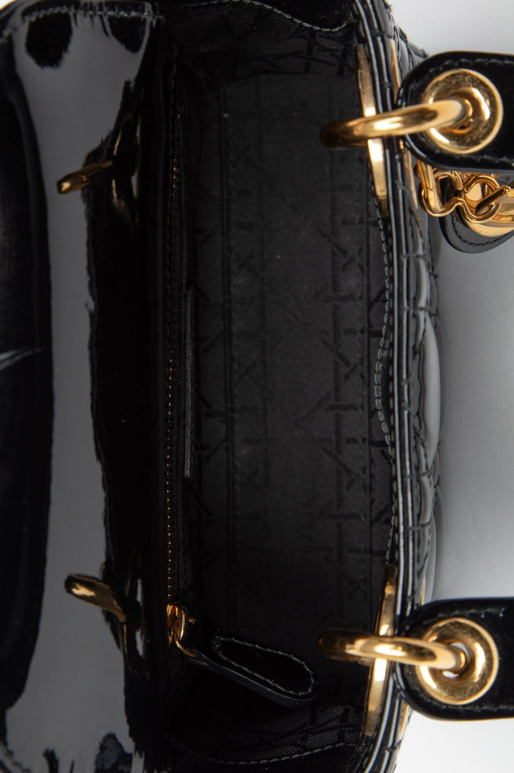 Christian Dior Black Patent Mini Lady Dior