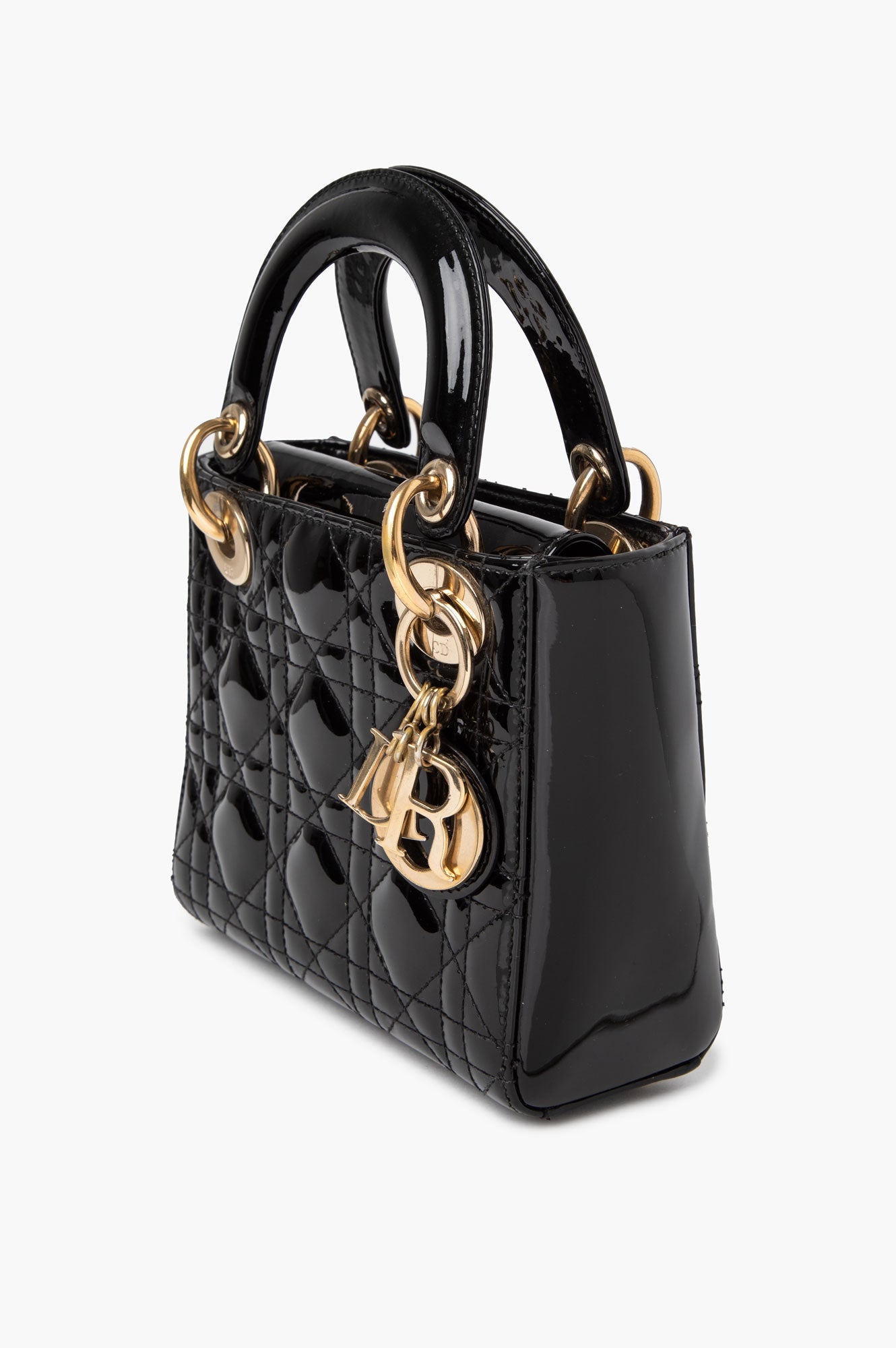 Christian Dior Black Patent Mini Lady Dior