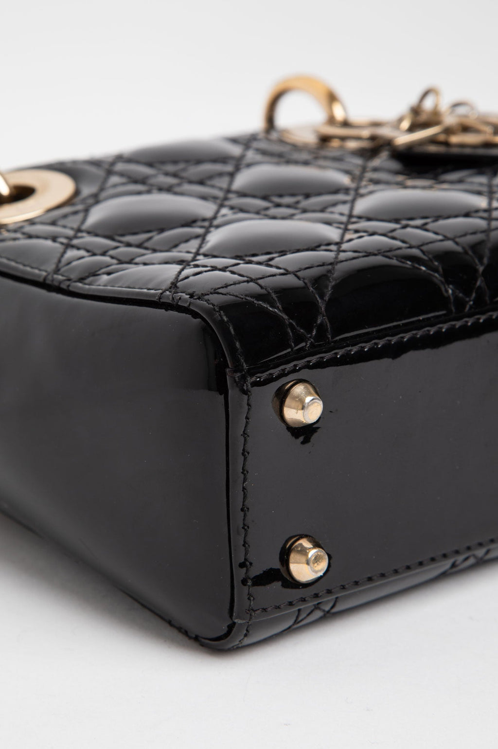 Christian Dior Black Patent Mini Lady Dior