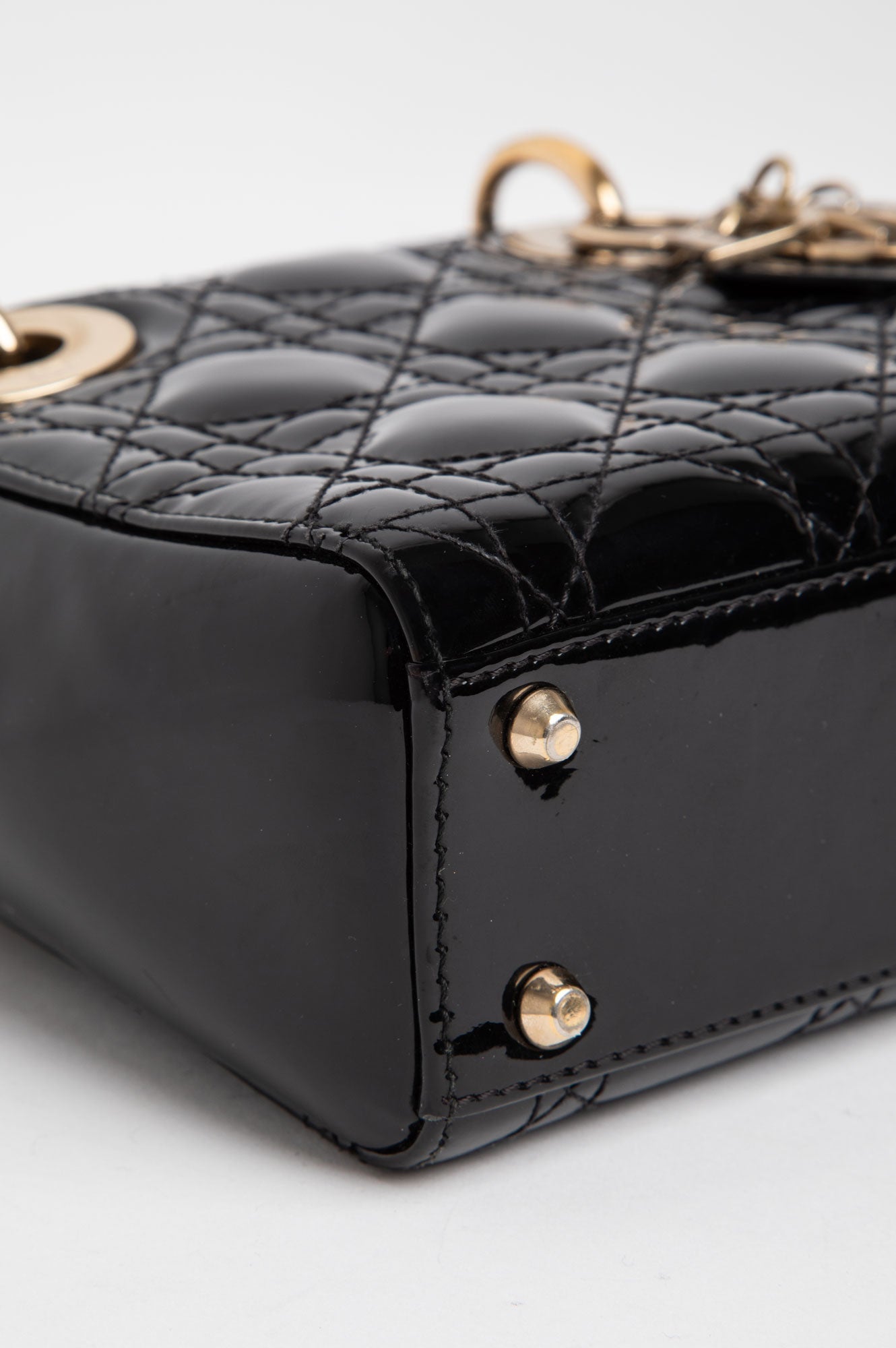 Christian Dior Black Patent Mini Lady Dior