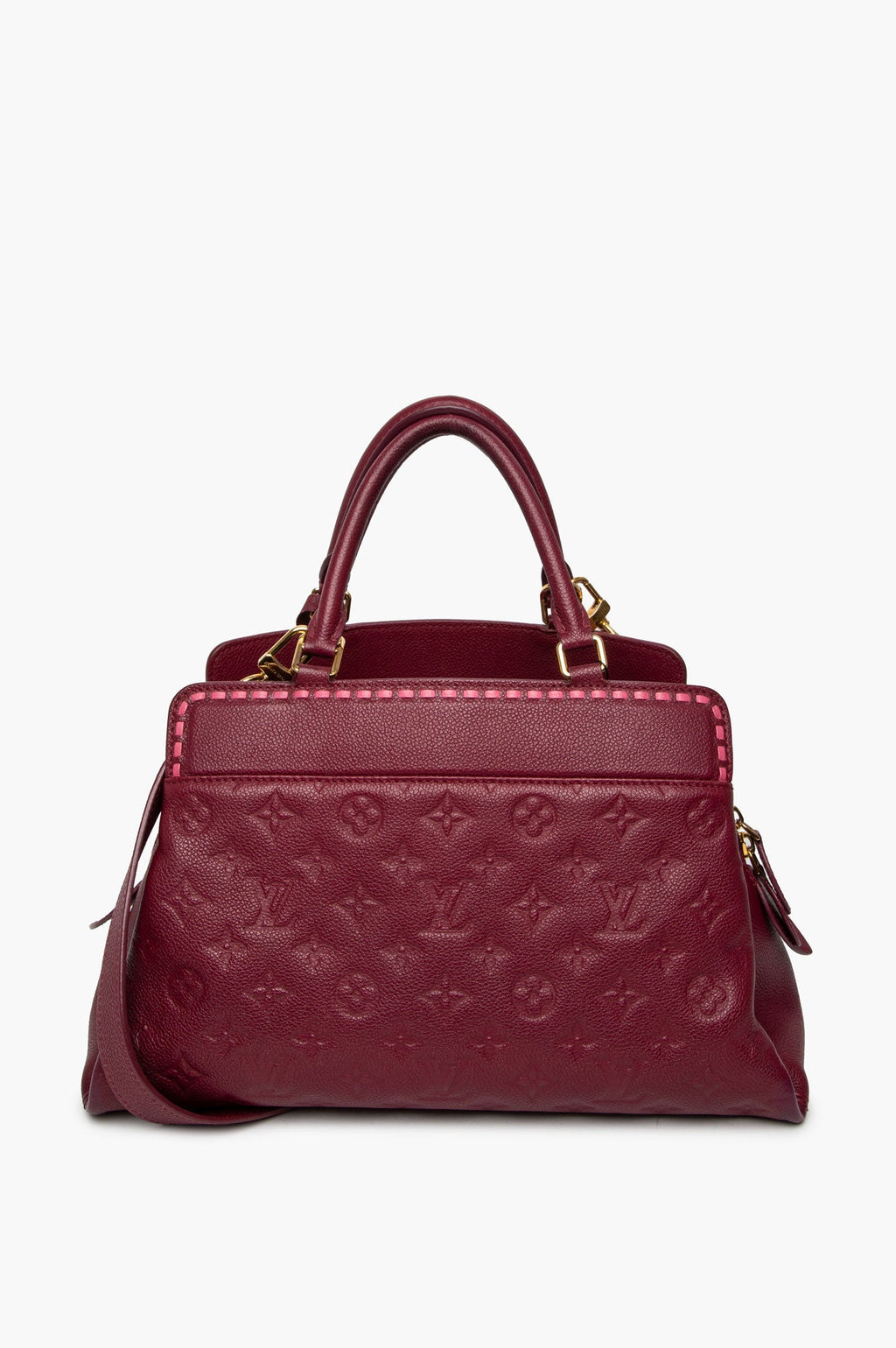 Louis Vuitton Monogram Burgundy Empreinte Vosges MM Satchel Shoulder Bag