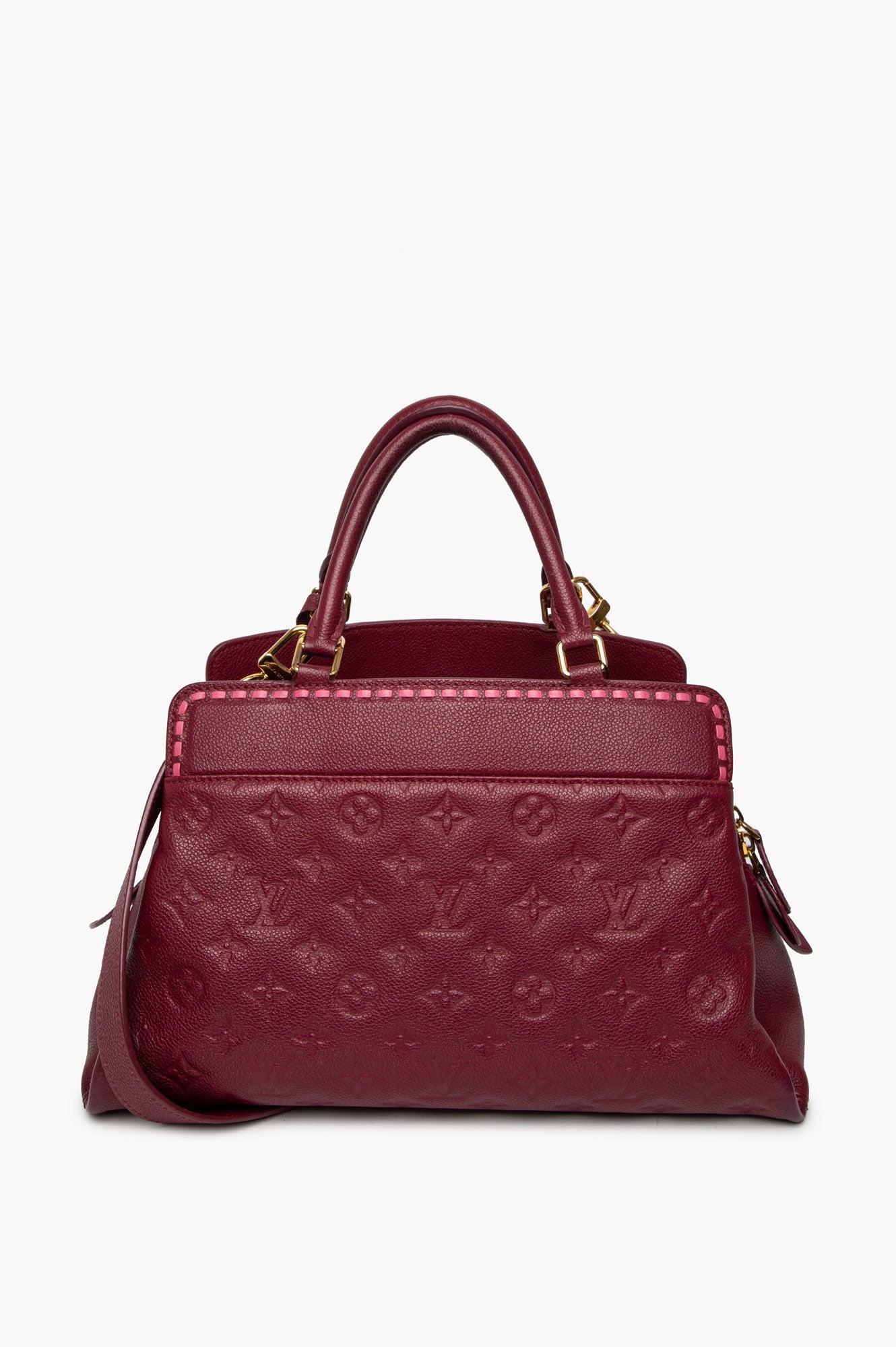 Louis Vuitton Monogram Burgundy Empreinte Vosges MM Satchel Shoulder Bag