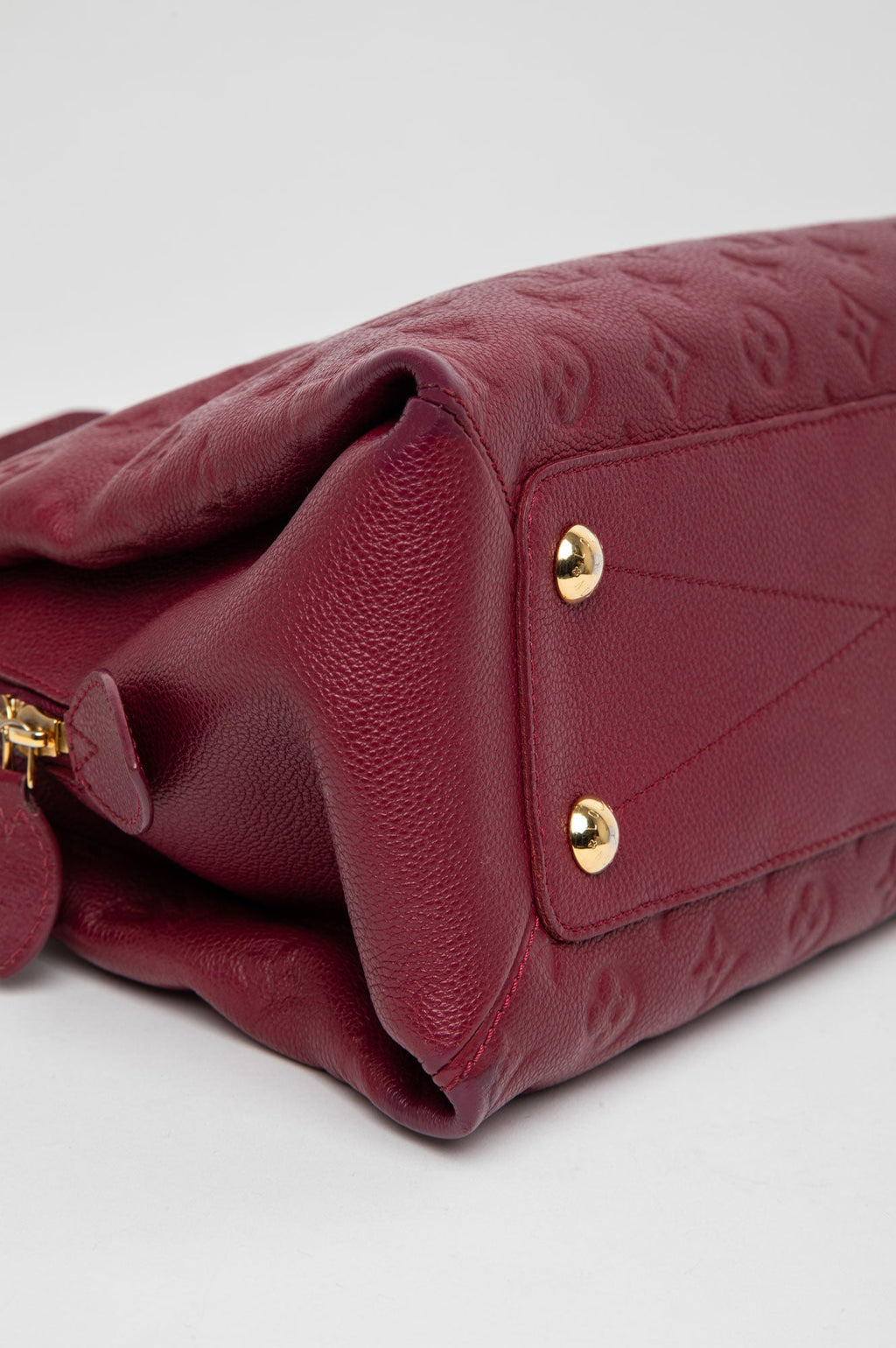 Louis Vuitton Monogram Burgundy Empreinte Vosges MM Satchel Shoulder Bag
