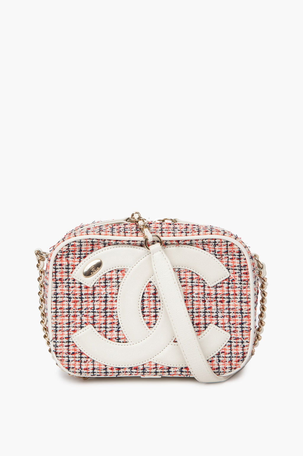 Chanel Multi-Color Tweed CC Logo Mania Camera Bag