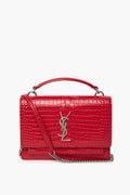 Saint Laurent Red Embossed Sunset in Small