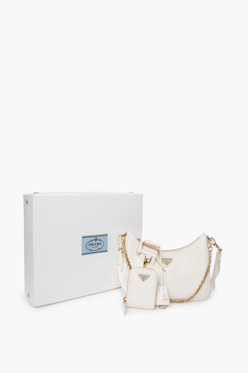 Prada Saffiano Re-edition White Bag