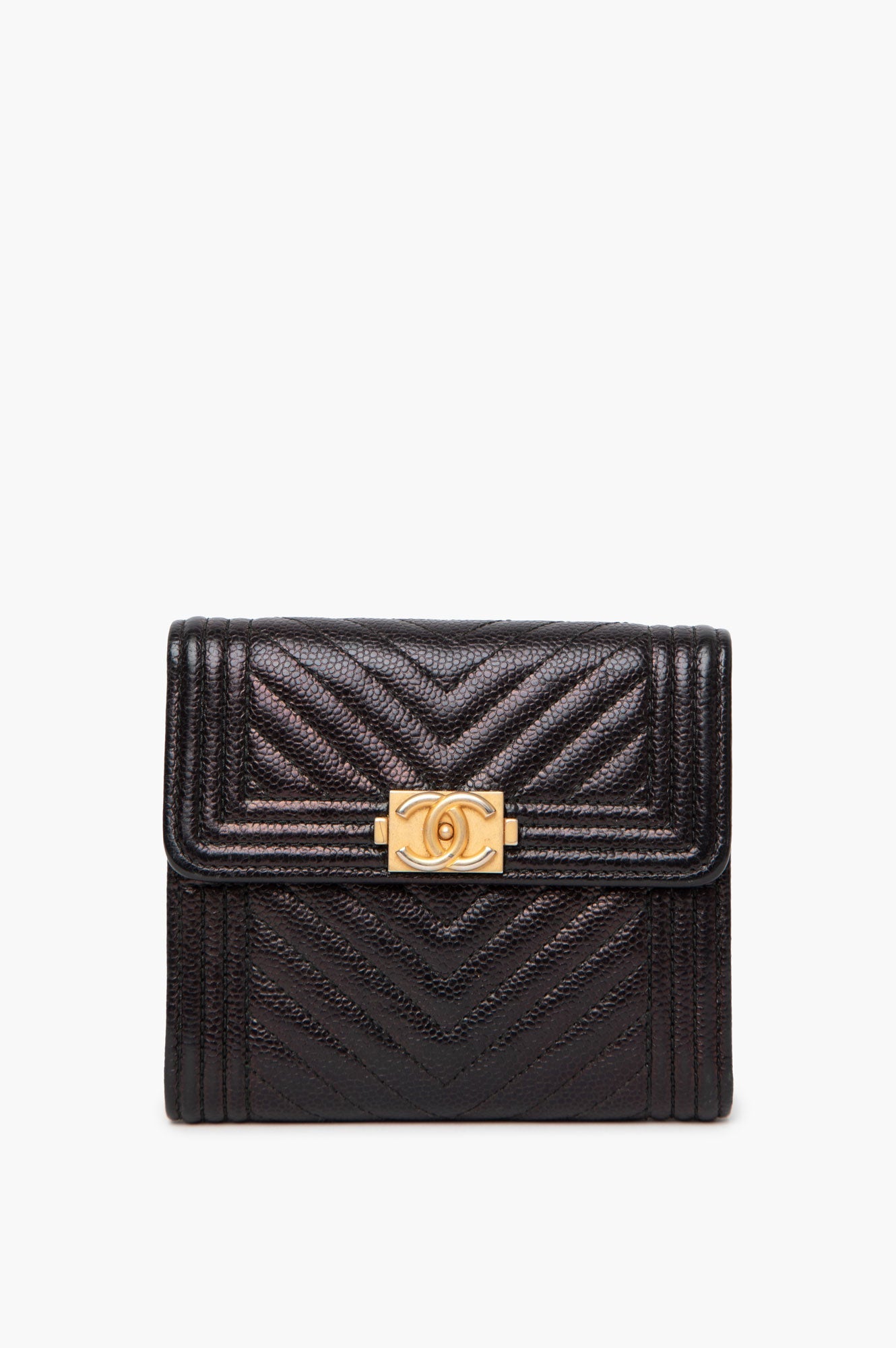 Chanel Black Caviar Boy Wallet