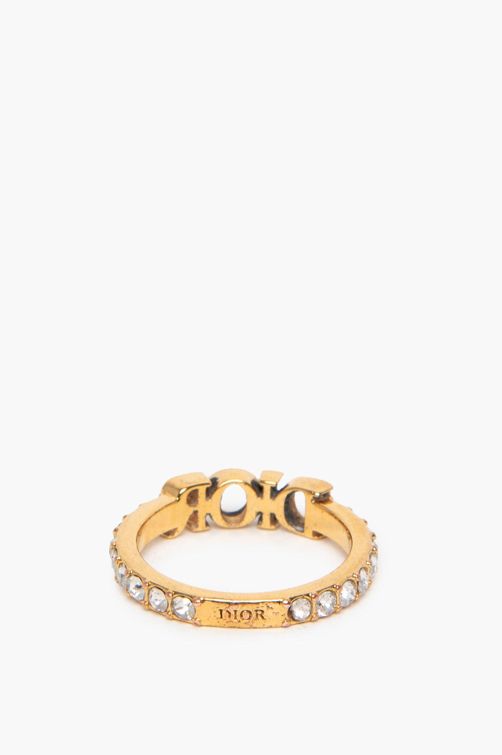 Christian Dior Dio(r)evolution Gold Plated Crystal Ring Size 6.25