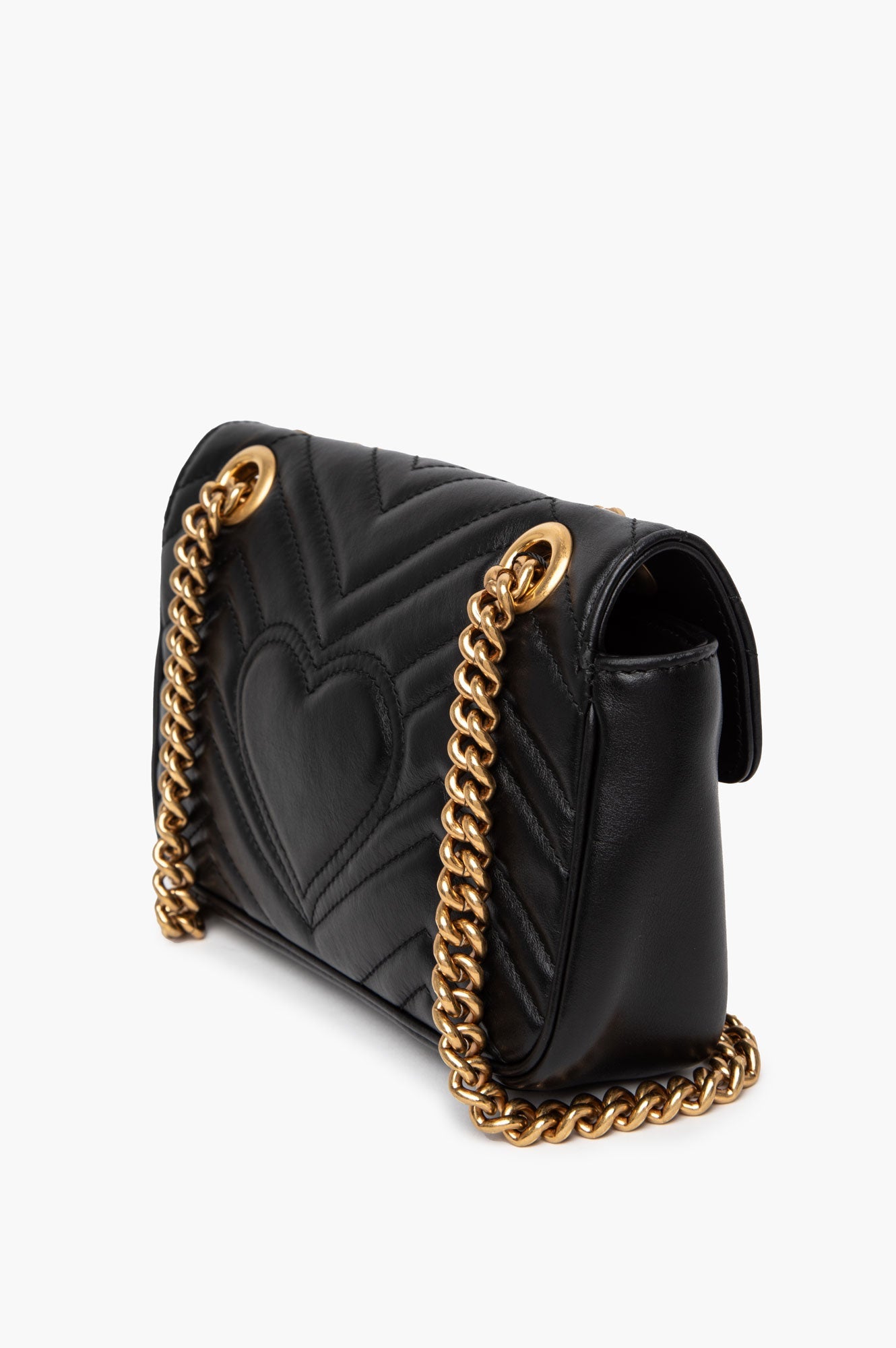 Gucci Small GG Marmont Black Leather Bag