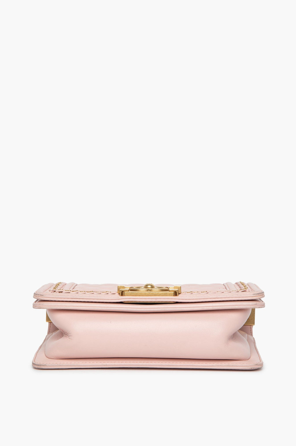 Chanel Pink Small Boy Bag With Gold Chain Embroidery