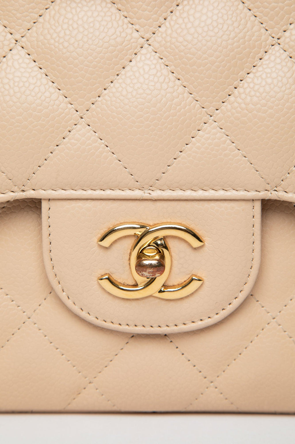 Chanel Beige Caviar Jumbo Classic Double Flap Bag