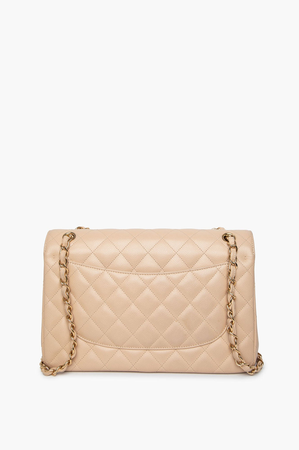 Chanel Beige Caviar Jumbo Classic Double Flap Bag