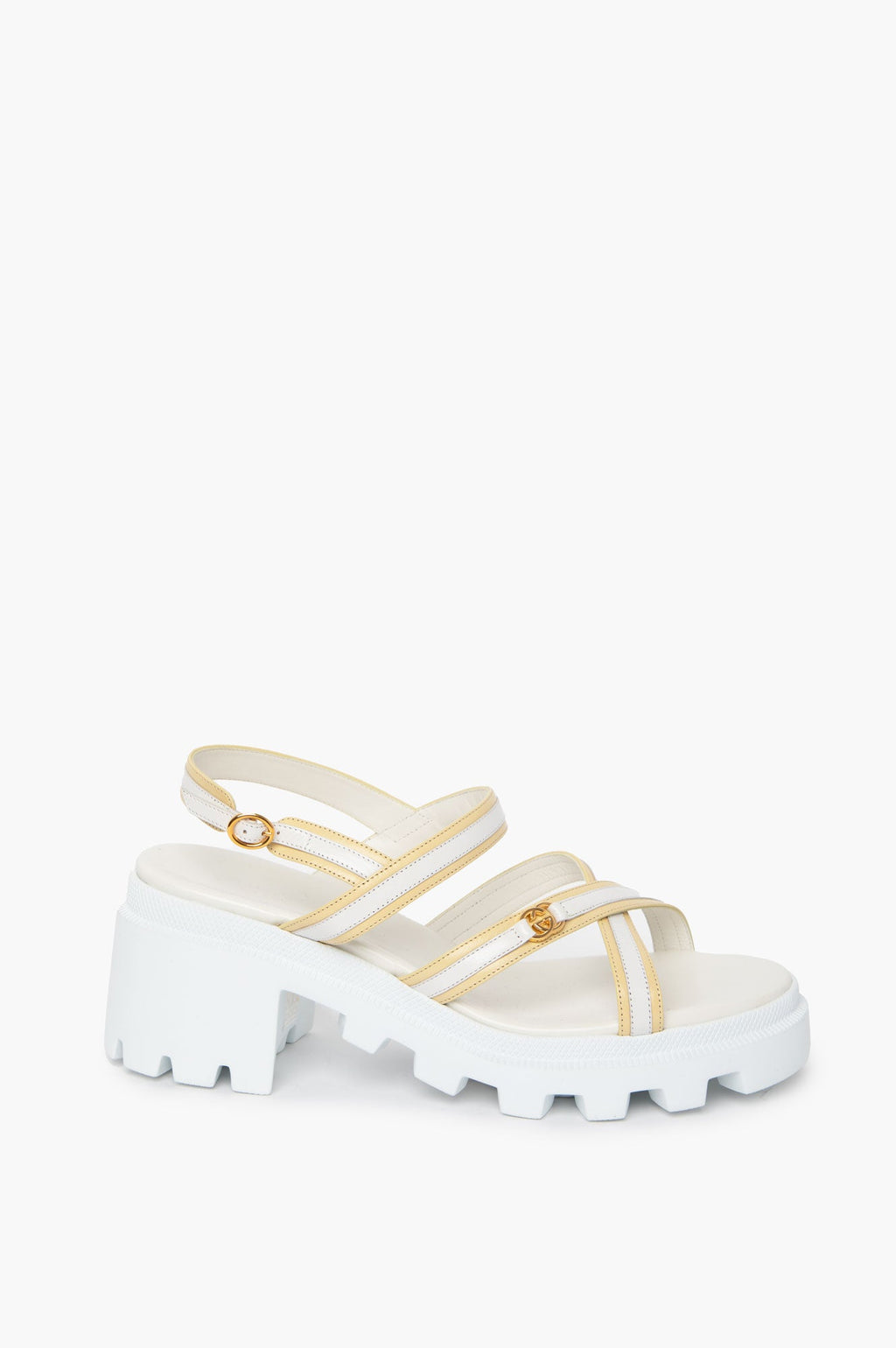 Gucci White GG Interlocking Sandals Size 40