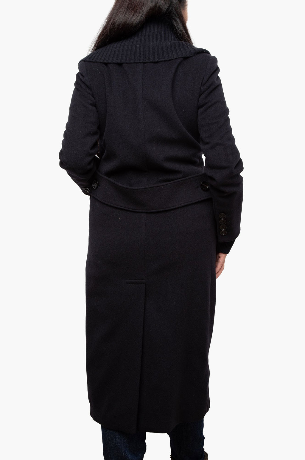 Burberry Black Wool Double Breast Coat Size 2