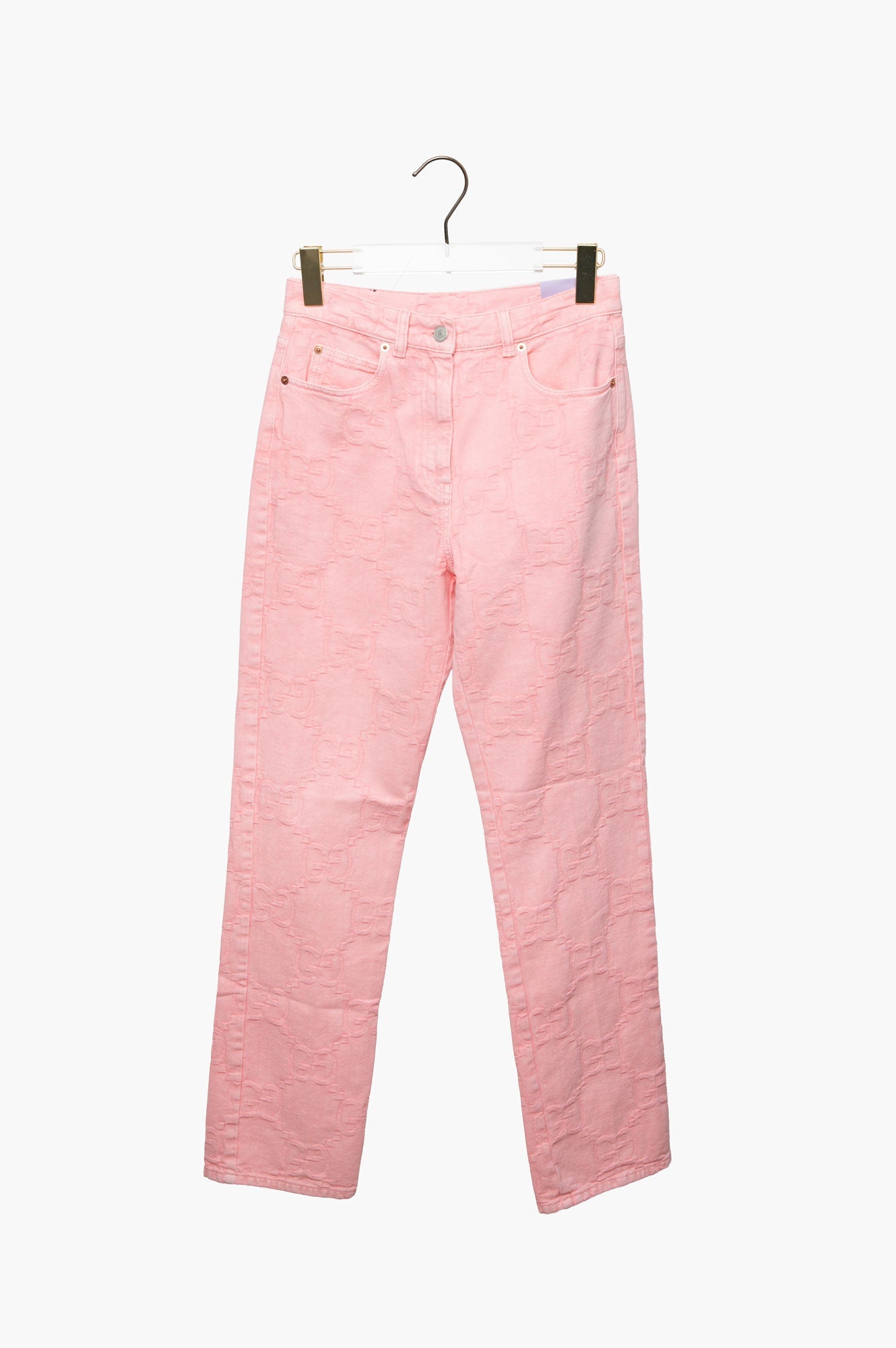 Gucci Pink Monogram Jeans Size 25