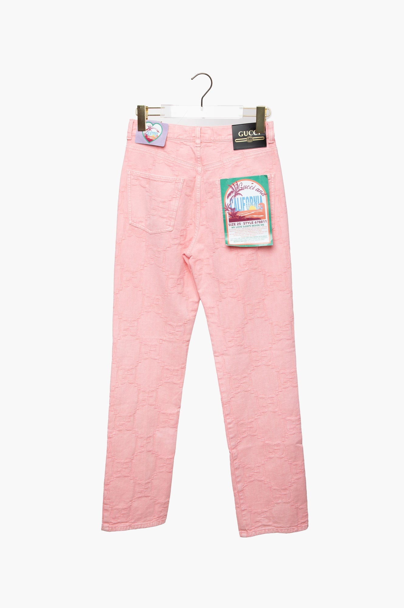 Gucci Pink Monogram Jeans Size 25